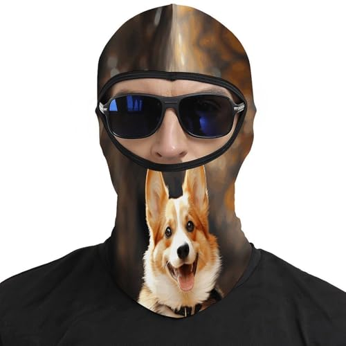 Balaclava para hombres y mujeres con estampado de perro Corgi, máscara facial térmica para clima frío, para motocicleta, máscara de esquí para invierno miniatura 3