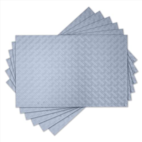 ElastPro Placemat Set of 6 Heat-Resistant Place Mats Stain Resistant Washable, Dining Table and Fridge Mat (Diagonal Pattern, Metallic Grey) ElastPro Placemat Set of 6 Heat-Resistant Place Mats Stain Resistant Washable, Dining Table and Fridge Mat (Diagonal Pattern, Metallic Grey)