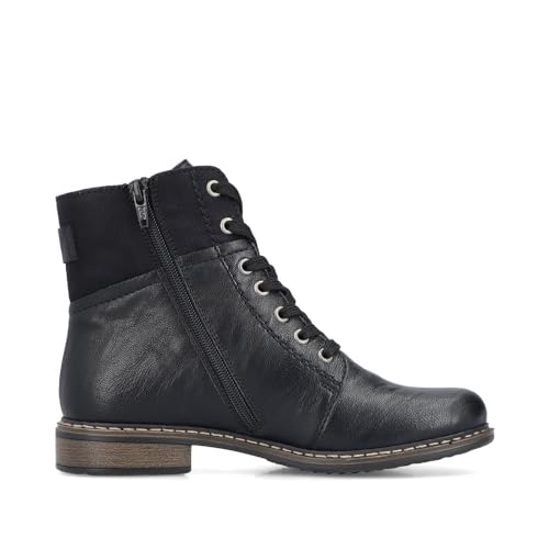 Rieker Damen Schnürstiefeletten 71242, Frauen Stiefeletten,halbstiefel,Kurzstiefel,uebergangsschuhe,uebergangsstiefel,schwarz (00)… – Ansicht 2