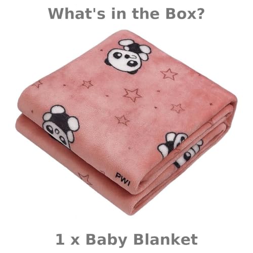 Image of PWI Supersoft Baby Blanket Wrapper for Newborn | 30x40 inches | Lightweight AC Blanket for 0-2 Years | Ultra Soft & Skin-Friendly | Pack of 1-Brown