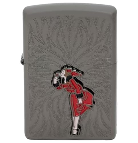 Encendedor Zippo de Aceite con Diseño Negro Doble Cara