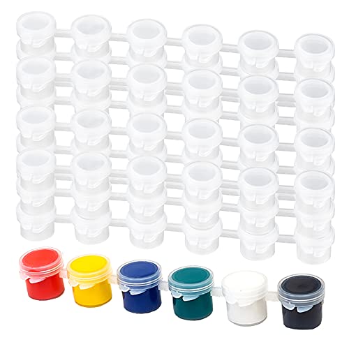 GLORHA Lot de 25 bandes de peinture vides, 3 ml, mini pots de peinture pour cours d'art, festival, camp d'été (150 pots au total)
