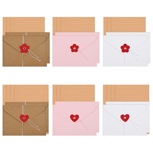 BAYTORY 32Pcs Stationery Paper and Envelopes Set...