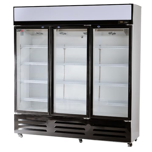 ROMUX® Armario Expositor Refrigerado 1000 Litros | 3 Puertas Cristal | Ventilado Aire Forzado | Armario Refrigerador | Vitrina Expositora Refrigerada | Nevera Frigorifica Industrial