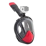 HAITRAL Full Face Snorkel Mask 180° Wide View Easy Breathe Gopro Compatible with Anti-fog and Anti-leak Design (L/XL)