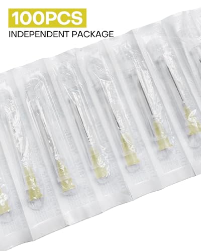 20G 1 Inch (25MM) Needle Luer Lock Industrial Accessories for Scientific Measuring, Refilling Liquid, Inks, 100Pcs Individual Package - Thumbnail 6