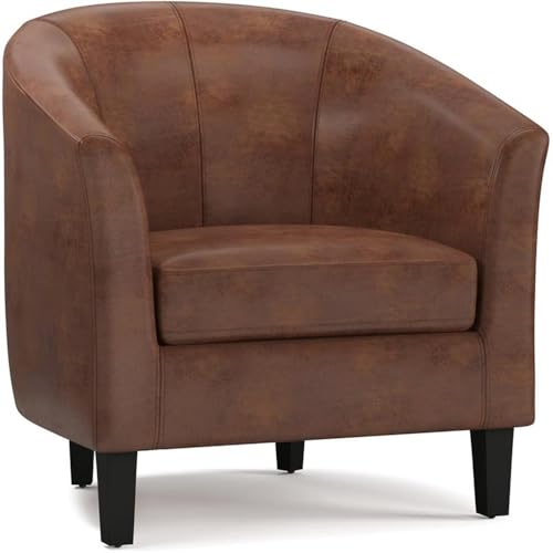 Sillón contemporáneo piel sintética marrón