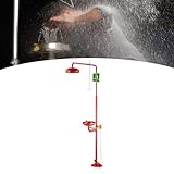 Station de douche d'urgence avec pédale, revêtement ABS en acier inoxydable pour...
