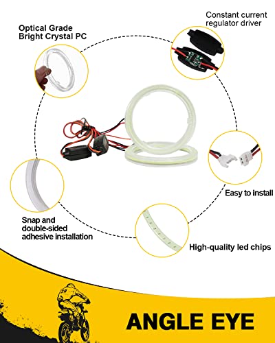 Aros Halo Angel Eyes LED 80MM Ice Blue Qasim miniatura 3