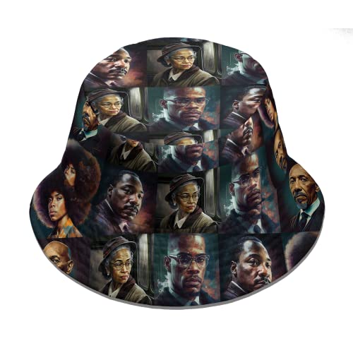 ThuhaTree Store Civil Rights Leaders African Inspired 3D T-Shirt and Hoodie Unisex S-5XL, Baseball Cap, Reversible Bucket Hat