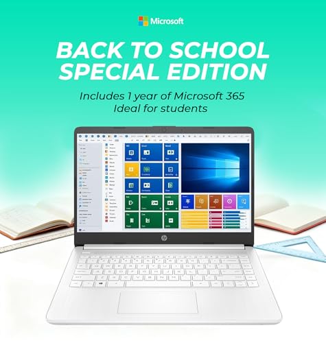Image of HP Ultrabook Laptop with Copilot AI • 4GB RAM • 64GB SSD • Intel Core • Microsoft Microsoft 365 Included • Long Battery Life • Windows 11 • no Mouse • Lightweight Student Computer