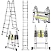 Produktbild Voluker  Teleskopleiter aus Aluminium,5 Meter, Klappleiter, ausziehbarer Leiter, maximale Traglast: 150 kg., Silber