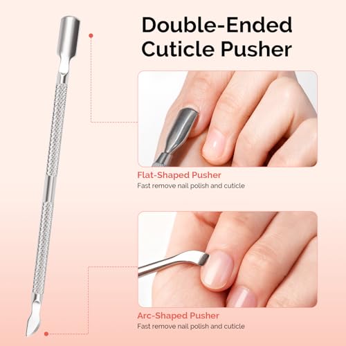 Image of MelodySusie 14PCS Manicure Tools Kit Nail Care Kit with Nail File,Cuticle Trimmer and Pusher,Mini Sandpaper,Nail Brush and Rose Cuticle Oil 25ML