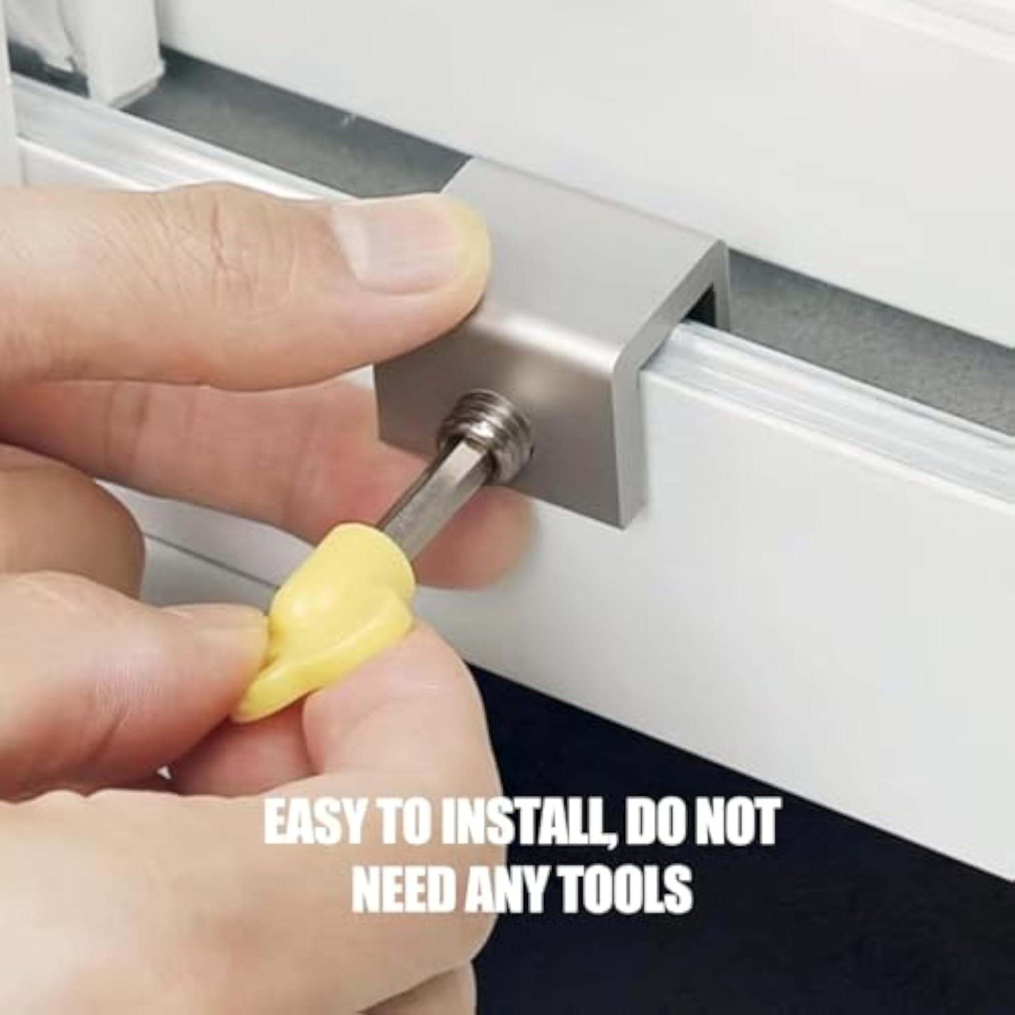 Window Sliding Lock Clamp, Adjustable Anti-Theft Lock with Key