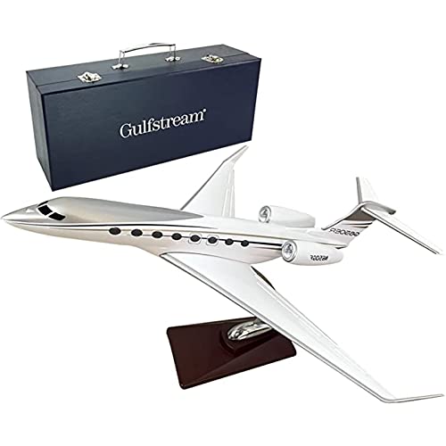 PTLYE Gulfstream G650 Modelo de Resina Jet Privado Avión de pasajeros de aviación de 12,2 Pulgadas Modelo a Escala 1:100 Avión a reacción con Soporte Coleccionables y decoración para Adultos Avión