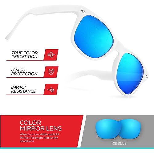 Image of Retro Rewind Kids Sunglasses for Boys Girls Age 3-12 - Shatterproof UV400 Toddler Children Sun Glasses