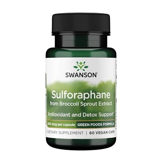 Swanson Sulforaphane - Broccoli Sprout Extract Supporting Cellular, GI Tract, and Liver Health - Natural Supplement Standardized to 0.4% Sulforaphane - (60 Veggie Capsules, 400mcg Each)