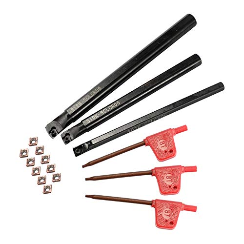 Barra de mandrinado de acero para torno con insertos y llave miniatura 2