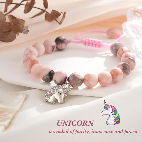 4th 5th 6th 7th 8th 9th 10th 11th 12th Birthday Gift for Her Natural Stone Unicorn Bracelet Birthday Bracelet for Girlfriend Daughter Sister Granddaughter Niece Mom Wife Grandma Aunt Friend3
