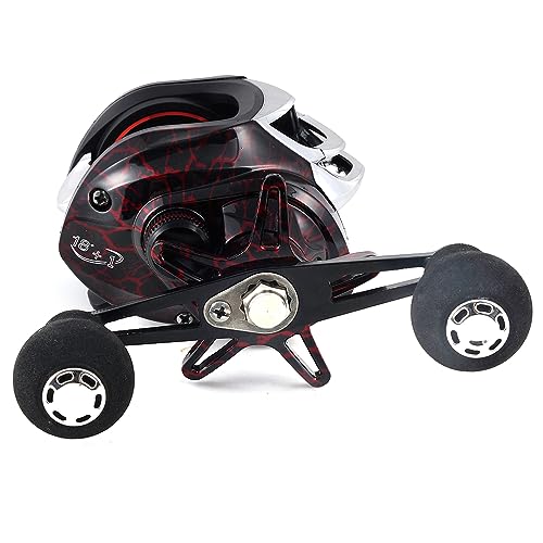 JOYFOX Carretilha de Pesca Direito Máxima 8kg, Relação de Transmissão: 7,2:1, 17 + 1 Rolamentos - Mo