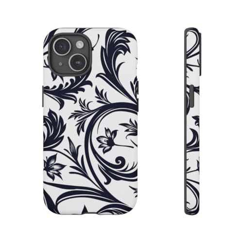 Coque mate iPhone 15 style floral tourbillon pour vos sorties
