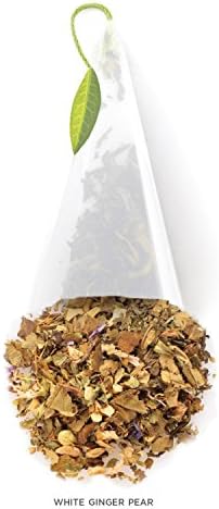 Tea Forte White Ginger Pear White Tea Event Box, Bulk Pack of 48 Pyramid Infuser Tea Sachets for All Occasions