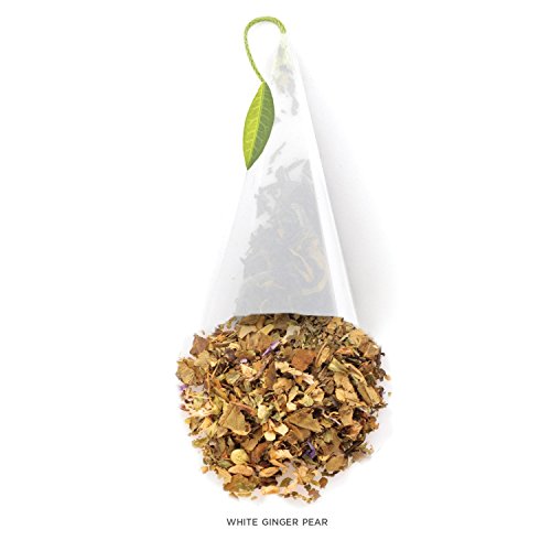 Tea Forte White Ginger Pear White Tea Event Box, Bulk Pack of 48 Pyramid Infuser Tea Sachets for All Occasions