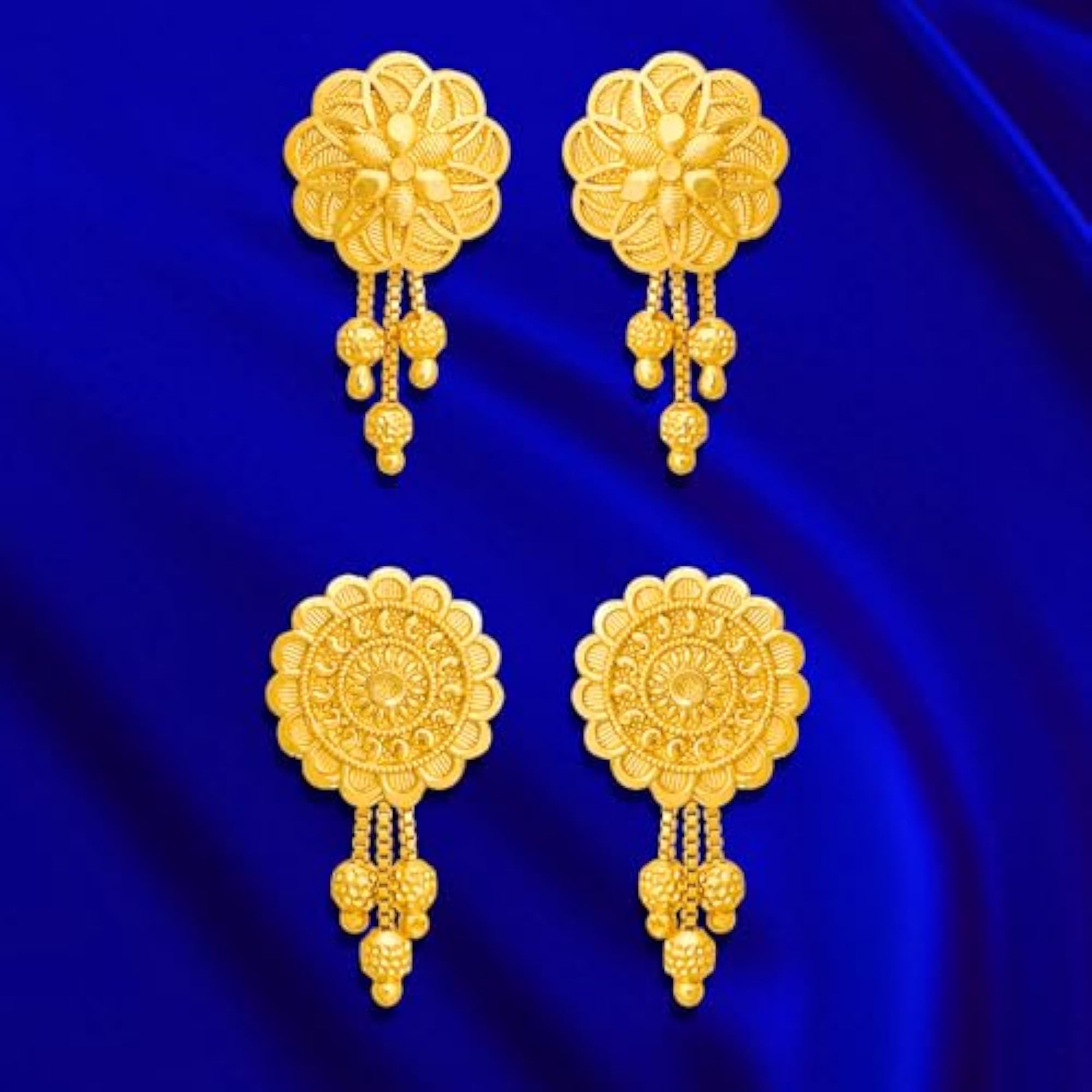 Women's Premium Gold Plated Screw Back Stud Earrings