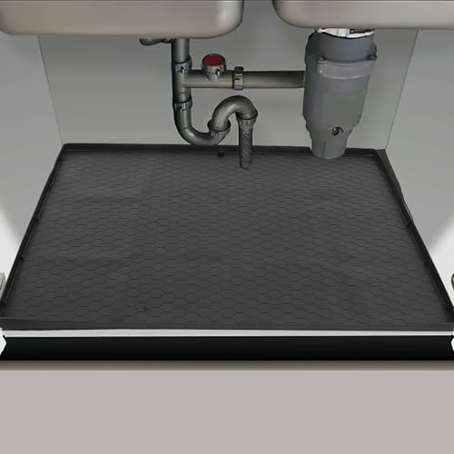 Alfombrilla para debajo del fregadero de goma antideslizante y duradera para baño 5