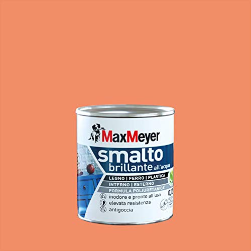 Maxmeyer Smalto All'Acqua Poliuretanico Brillante Arancio Ace 0,125 L