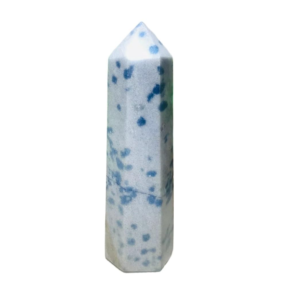YLQUXEUV 1pc 300-400g Blue granite quartz crystal tower gem