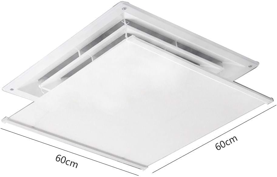 Adjustable Air Conditioner Deflector for Ceiling Units - Prevent Direct Air Blasts, Easy Install, Durable Oxford Cloth & Stainless Steel, 45cm x 45cm