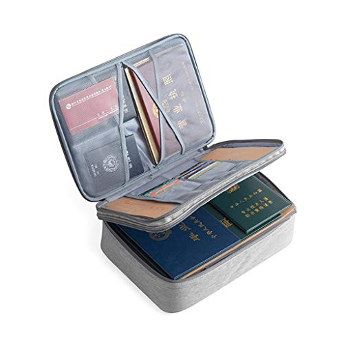 angwang Bolsa de documentos, dupla camada para documentos com zíper, armazenamento de grande capacidade, certificados, arquivos, organizador para viagem em casa