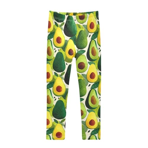 Girls Leggings Avocado Leaves Fruit Soft Toddler Leggings for Girls Kids Pants Size 4T-10T
