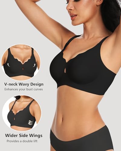 Gailife Bras for Women No Underwire Wave Wireless Bras Seamless Full Coverage Push Up Bralettes Lift Everyday Bras3