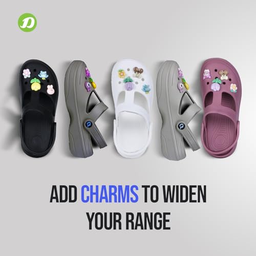 Image of DOCTOR EXTRA SOFT Women's Classic Charms Clogs /Sandals with Adjustable Back Strap for Adult | Comfortable & Light Weight | Stylish & Anti-Skid |Waterproof & Everyday Use Mules for Girls & Ladies D-511