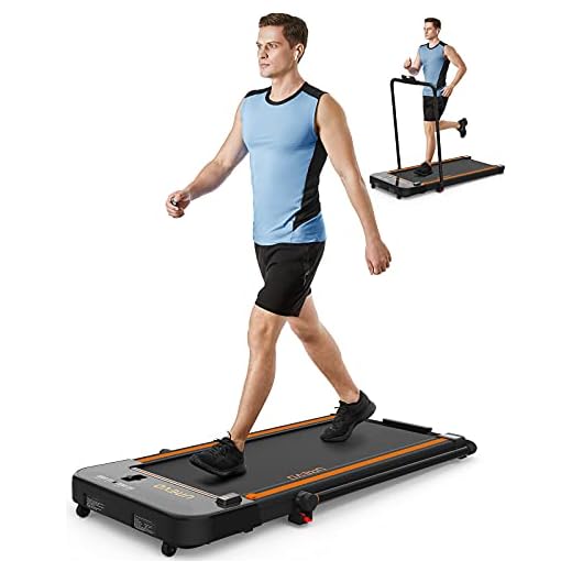 UREVO 2 in 1 Under Desk Treadmill, 2.5HP Folding Electric Treadmill Walking Jogging Machine for Home Office with Remote Control