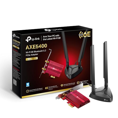 Tarjeta WiFi 6E PCIe TP-Link Archer TXE75E de 5400Mbps con chipset Intel y WPA3 para PC