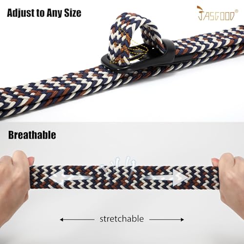 Image of JASGOOD Stretch Belt for Men, Men Women Elastic Woven Braided Belt 1 3 /8 Casual Belt Golf Belt for Jeans Pants