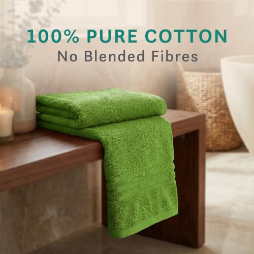 Image of MYTRIDENT Bath Towel for Men /Women | Comfort Living | Quick Drying | Travel Friendly | 1 Piece Large Size | 100% Cotton 400 GSM | 70 x 140 cm - Lime Green