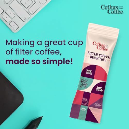 Cothas Premium Filter Decoction, Blend of 70% Coffee 30% Chicory, Roasted Beans with Fresh Aroma & Strong Taste, Ideal Choice for Connoisseurs, Pack of 3 (5 x 20 ml sachets per box)