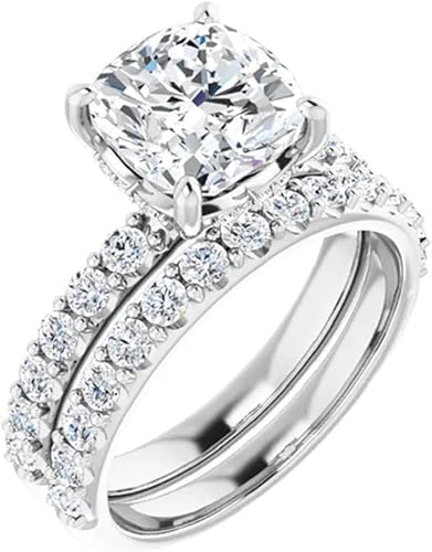 1-5 CT Cushion Moissanite Solitaire Engagement Ring for Women in 10K/14K/18K Solid Yellow Gold Handmade Diamond Alternative Proposal Ring, Classic Wedding Ring Set, Ring For Her