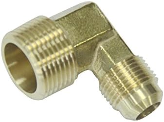 LTWFITTING Brass Flare 1/2" OD x 3/4" Male NPT 90 Degree Elbow Tube Fitting (Pack of 5)