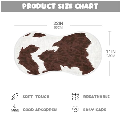 4 Pack Baby Burp Cloths, Soft Absorbent Burping Cloths for Babies, Cotton Milk Spit Up Rags, Large Size for Newborns, Baby Boys and Girls (Rustic Hide Design)4