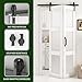 OHTOMO Bifold Frosted Glass Barn Door 32 in x 84 in (Double 16inch) with 36