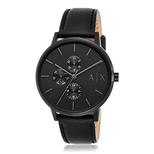Armani Exchange Analog Black Dial Men's Watch-AX2719 Genuine Leather, Black Strap - Image 3