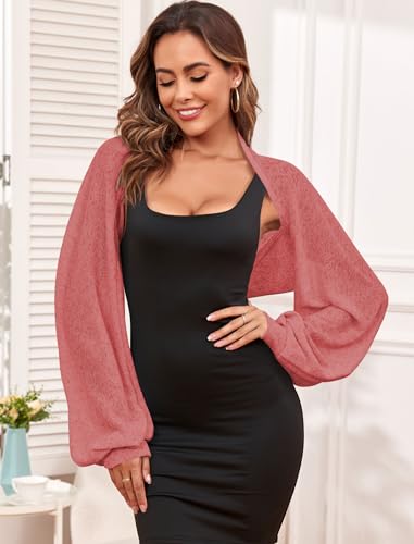 Image of ZAFUL Women's Sheer Shrug Y2K Long Sleeve Cardigans 2026 Irregular Tie Front Bolera