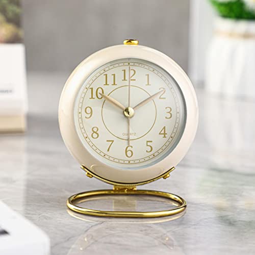 Despertador para Quarto - Relógio Despertador Analógico Retro Bonito Mesa Pequeno com Luz Noturna |