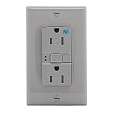 Eaton GFCI Self-Test 15A -125V Tamper & Weather Resistant Duplex Receptacle with Standard Size Wallplate, Gray