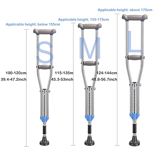 Stampella per avambraccio in alluminio per adulti (2 unità), impugnatura comoda, per camminare per lesioni o supporto chirurgico, stampella per gomito ergonomica regolabile in altezza con perline ri